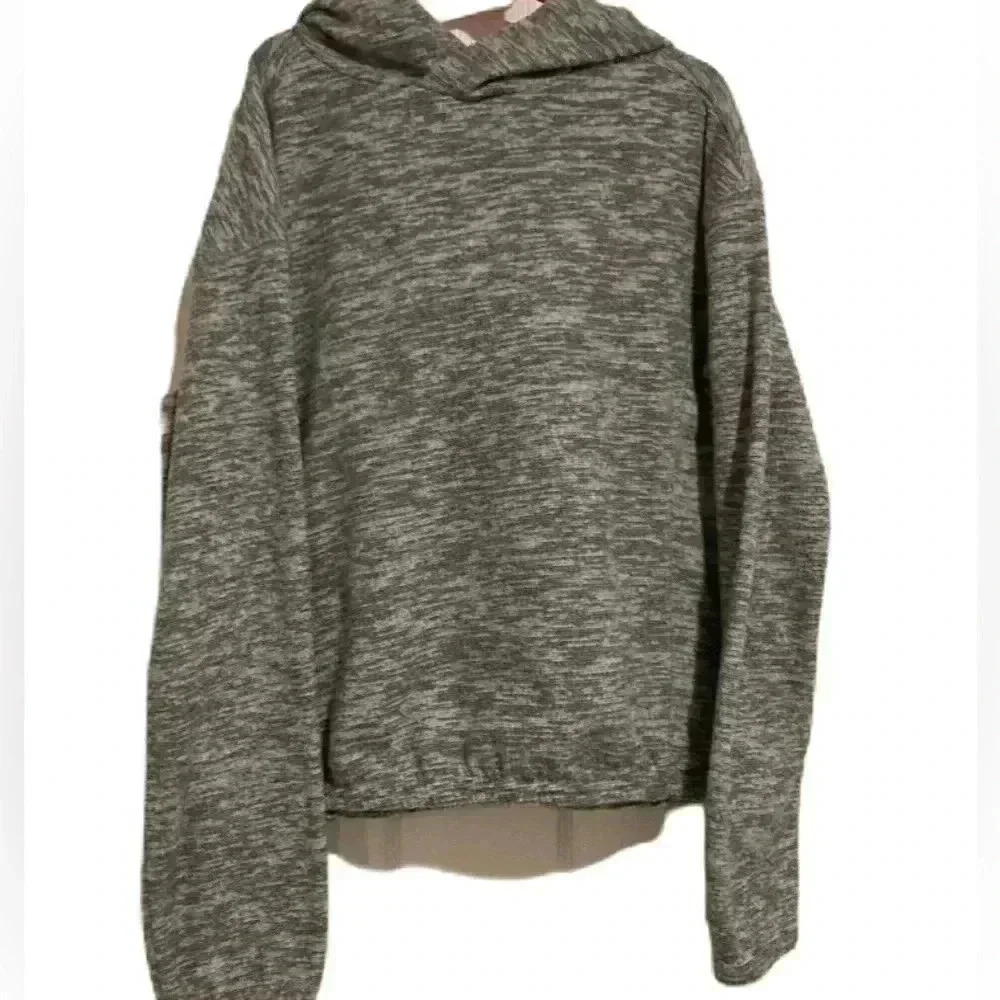 New Tek Gear Girls Gray Hooded Pullover Sweatshirt Size Large 10-12